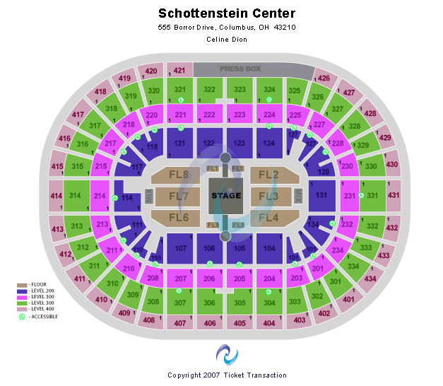 Value City Arena at The Schottenstein Center Celine Dion Seating Chart