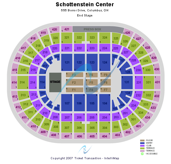 Value City Arena at The Schottenstein Center American Idol Seating Chart