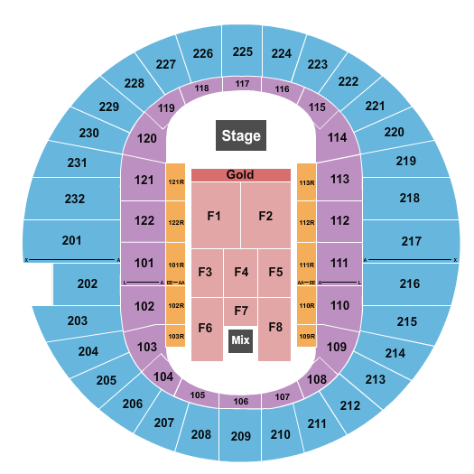 Scope Arena Endstage - Gold Front Seating Chart