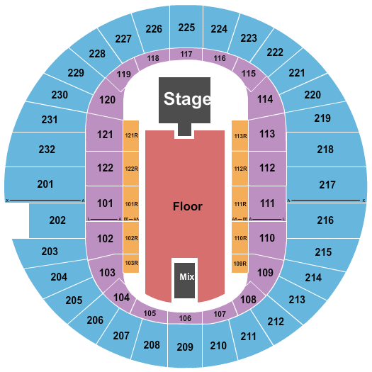 Scope Arena Endstage GA Floor w/ Catwalk Seating Chart