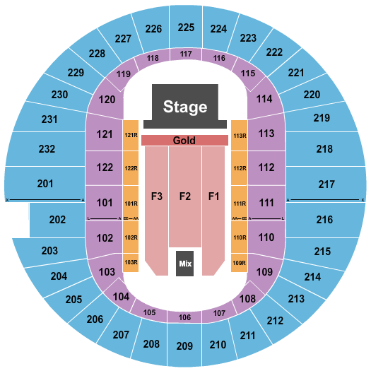 Scope Arena Endstage Gold Front 2 Seating Chart