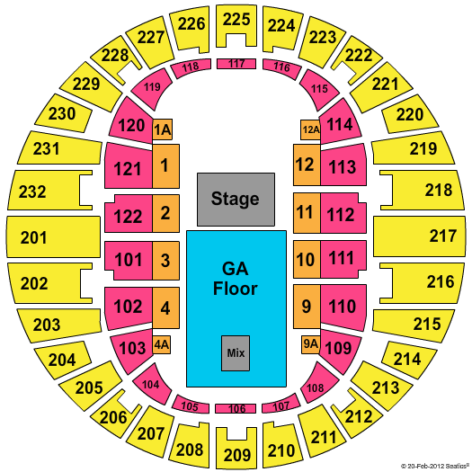 Scope Arena Endstage GA Floor Seating Chart