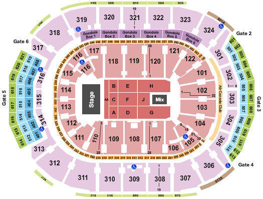 seating chart for Scotiabank Arena - Bill Burr - eventticketscenter.com