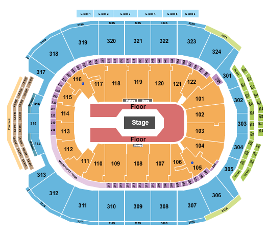Scotiabank Arena Center Stage Floor GA RW Seating Chart