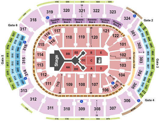 seating chart for Scotiabank Arena - Dude Perfect 2023 - eventticketscenter.com