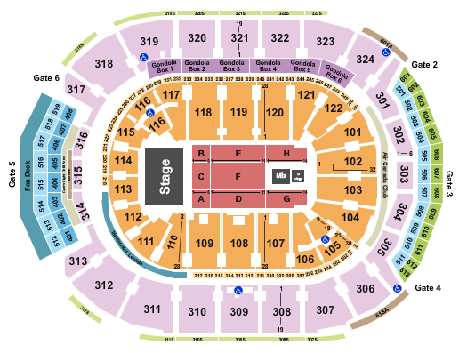 Scotiabank Arena Endstage with B Stage Seating Chart