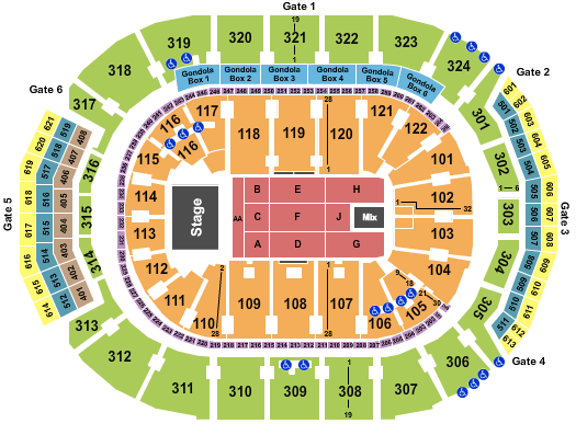seating chart for Scotiabank Arena - Genesis - eventticketscenter.com