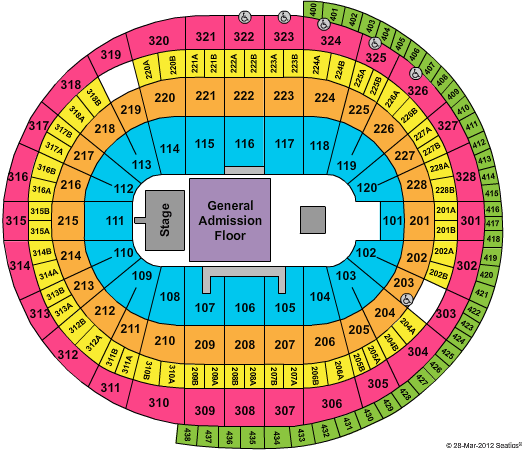 Canadian Tire Centre GA Floor Seating Chart