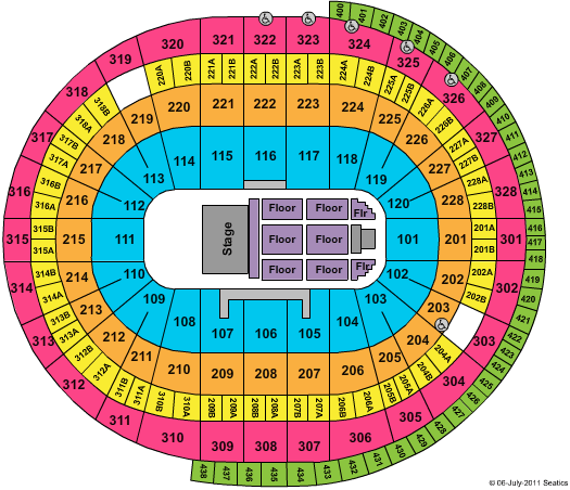 Canadian Tire Centre Kings Of Leon Seating Chart