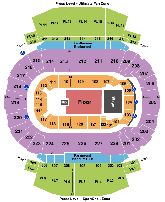 The Saddledome Seating Chart
