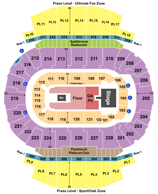 Scotiabank Saddledome Creed Seating Chart