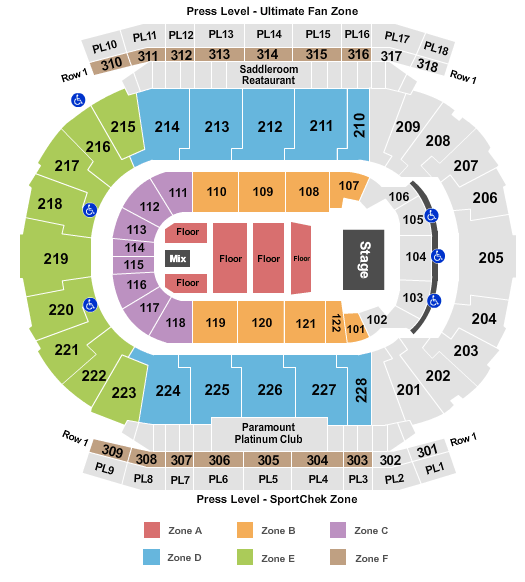 Scotiabank Saddledome End Stage Zone Seating Chart