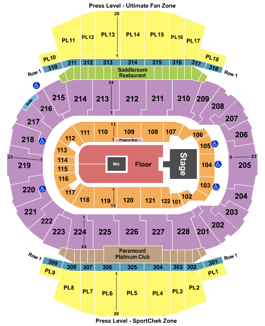Scotiabank Saddledome (Formerly Pengrowth Saddledome) Seating Chart