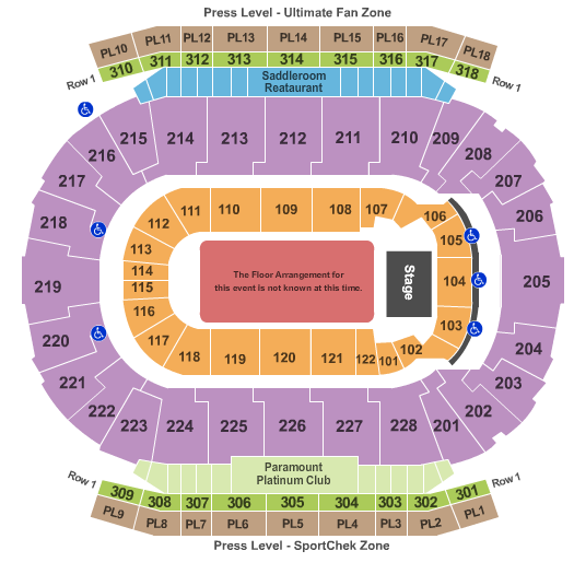 Scotiabank Saddledome Generic Floor Seating Chart