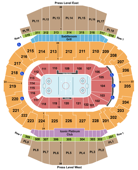 Scotiabank Saddledome Hockey Seating Chart