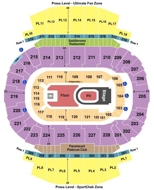 Scotiabank Saddledome Kane Brown Seating Chart