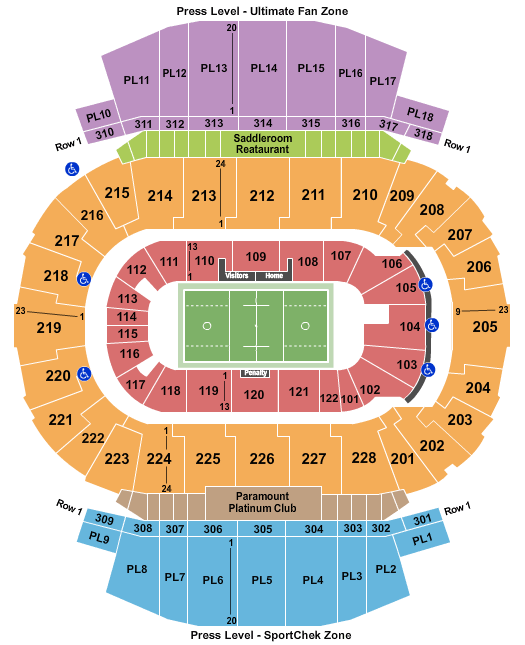 seating chart for Scotiabank Saddledome - Lacrosse - eventticketscenter.com