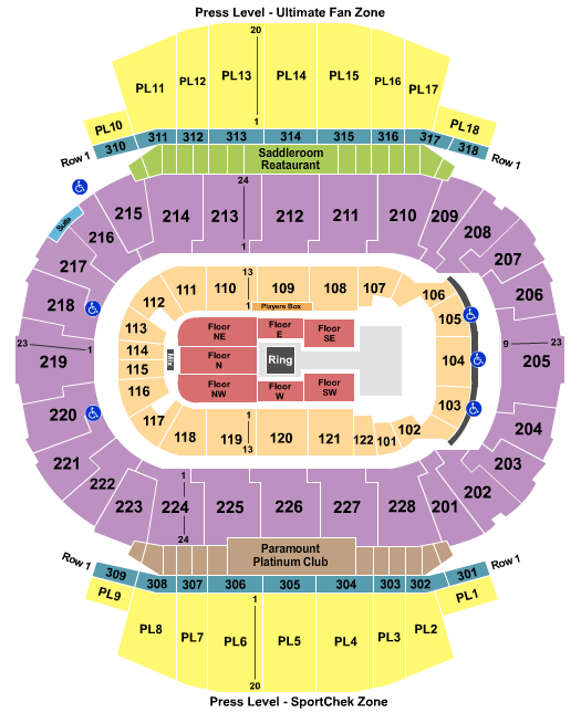 Scotiabank Saddledome Wrestling Seating Chart