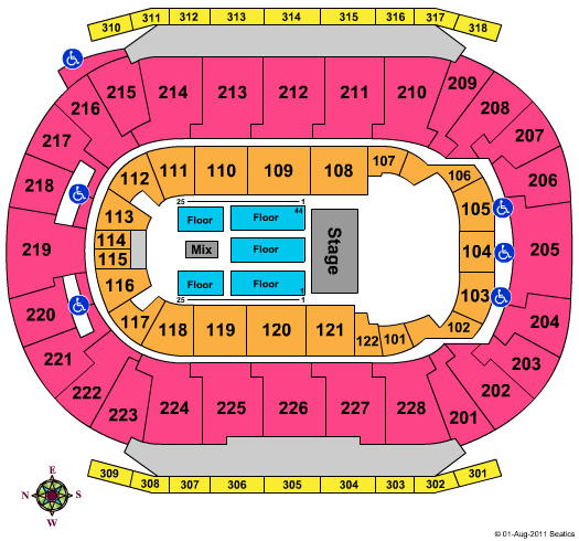 Scotiabank Saddledome Concert Bowl Seating Chart