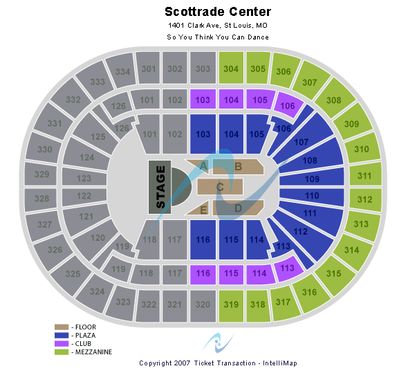 Enterprise Center So You Think You Can Dance? Seating Chart