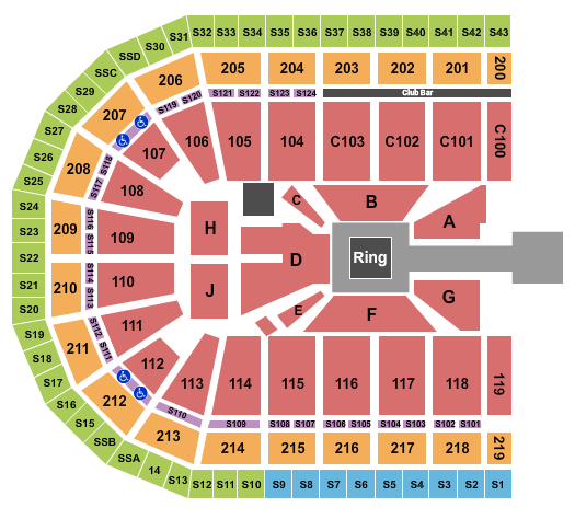 NOW Arena Wrestling Seating Chart