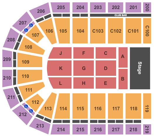 NOW Arena End Stage Seating Chart