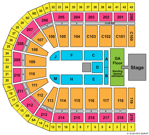 NOW Arena Eric Church Seating Chart