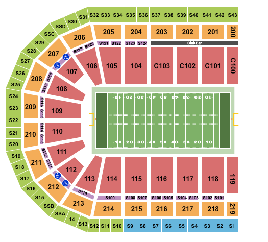 NOW Arena Football Seating Chart