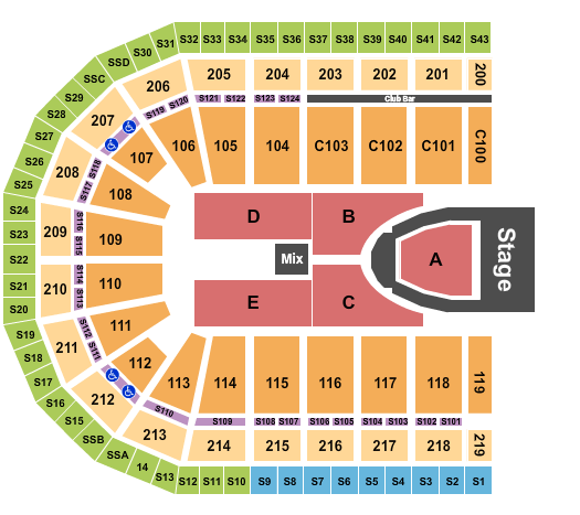 NOW Arena For King and Country Seating Chart