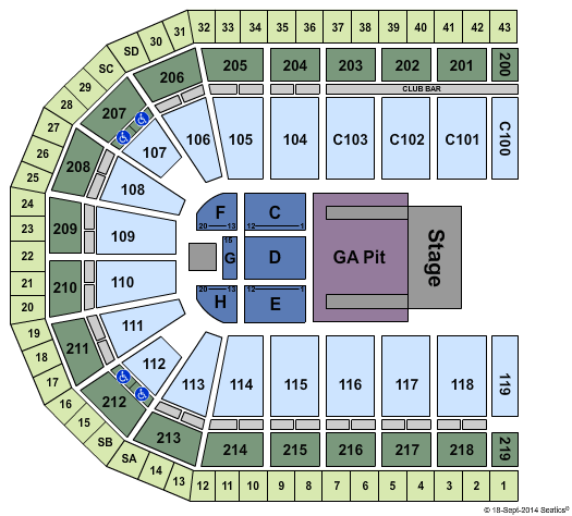 NOW Arena Hunter Hayes Seating Chart