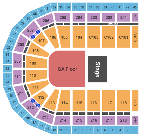 NOW Arena Megadeth Seating Chart