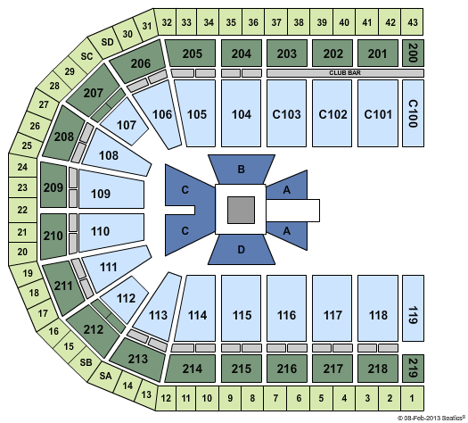 NOW Arena TNA Wrestling Seating Chart
