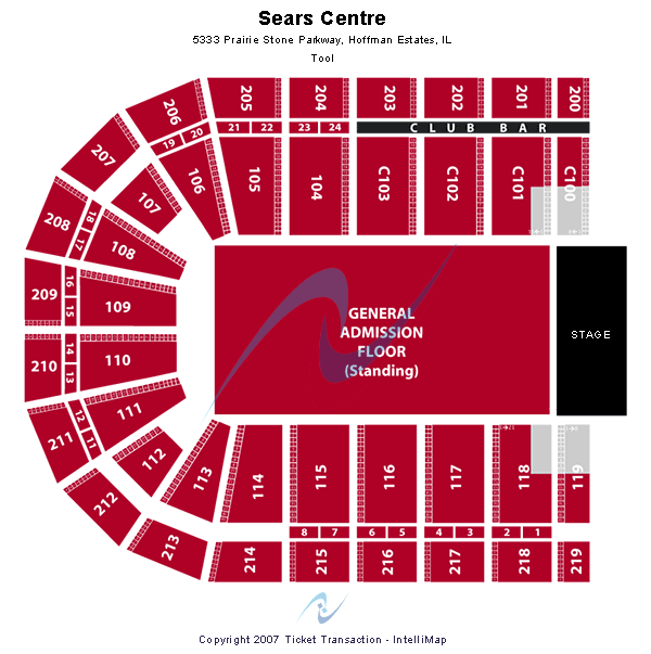 NOW Arena Tool Seating Chart