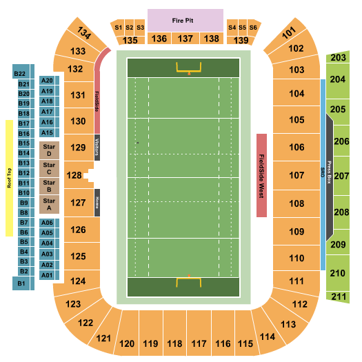 SeatGeek Stadium Rugby Seating Chart