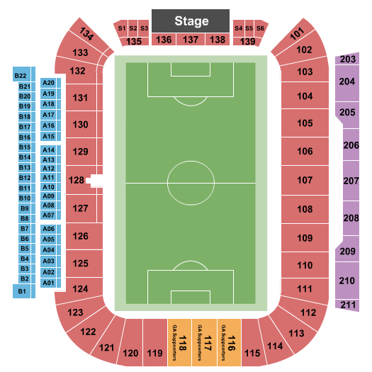 SeatGeek Stadium Soccer 3 Seating Chart