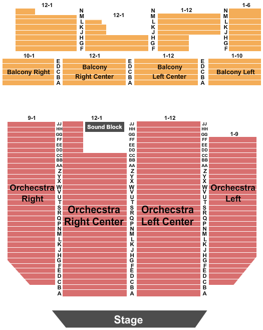 seating chart for Secrest Auditorium - End Stage - eventticketscenter.com