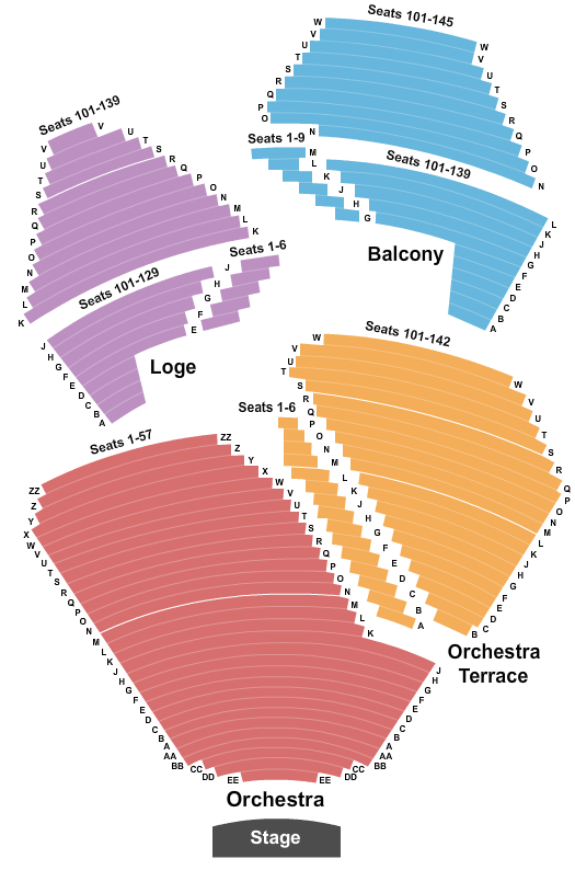 Segerstrom Center For The Arts - Segerstrom Hall End Stage Seating Chart