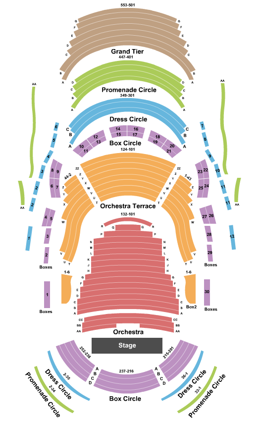 Segerstrom Center For The Arts - Renee and Henry Segerstrom Concert Hall End Stage Seating Chart