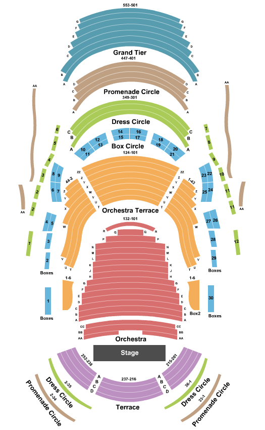 Segerstrom Center For The Arts - Renee and Henry Segerstrom Concert Hall Seating Map