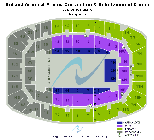 Selland Arena at Fresno Convention Center Ice Show Seating Chart
