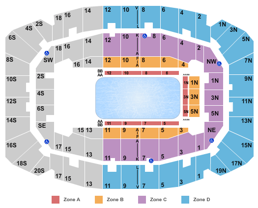Selland Arena at Fresno Convention Center Disney On Ice Zone Seating Chart