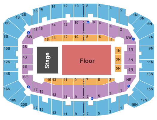 Selland Arena at Fresno Convention Center End Stage GA Seating Chart