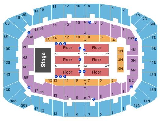 Selland Arena at Fresno Convention Center End Stage Seating Chart