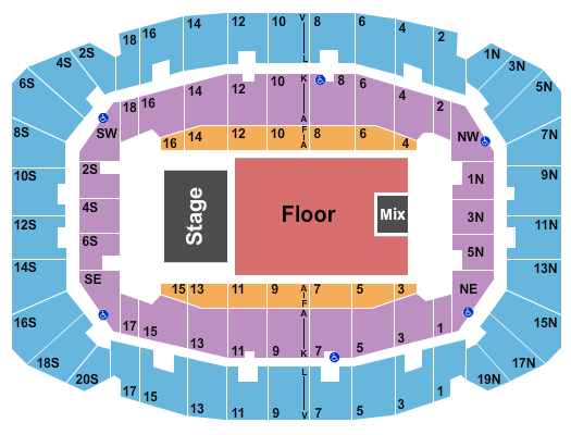 Selland Arena at Fresno Convention Center Endstage-2 Seating Chart