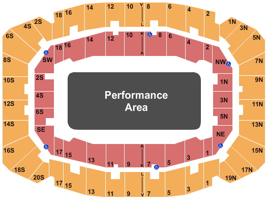 Selland Arena at Fresno Convention Center Performance Floor Seating Chart