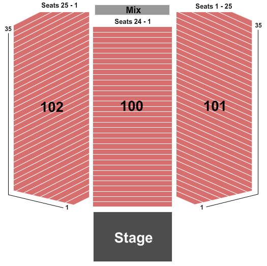 seating chart for Seneca Allegany Events Center At Seneca Allegany Resort & Casino - End Stage - eventticketscenter.com