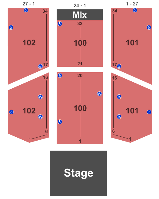 seating chart for Seneca Niagara Events Center At Seneca Niagara Resort & Casino - End Stage - eventticketscenter.com