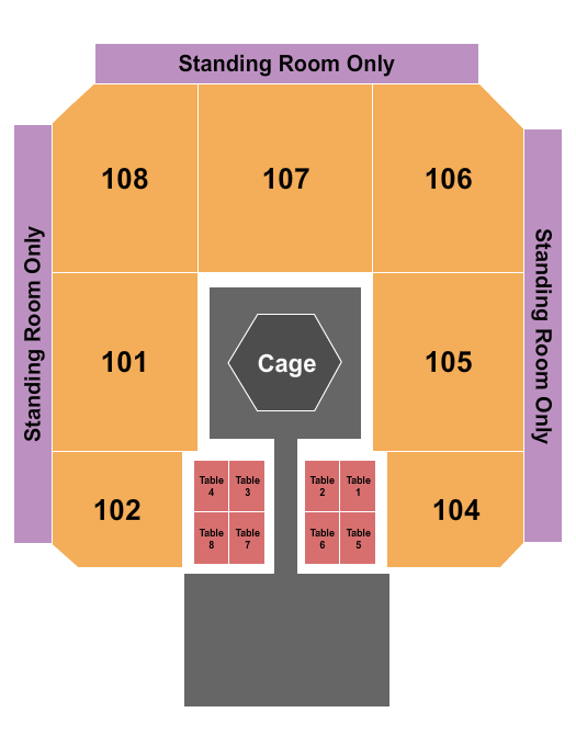 Seneca Niagara Events Center At Seneca Niagara Resort & Casino MMA Seating Chart