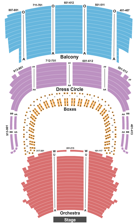 seating chart for Severance Hall - End Stage - eventticketscenter.com
