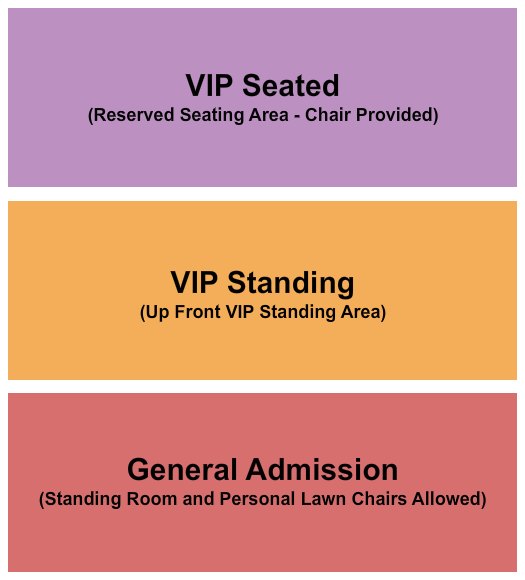 Seymour Ball Club GA & VIP Seated/Standing Seating Chart